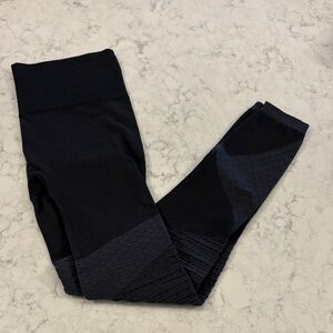 SPANX Black High-Waist Textured Active Leggings